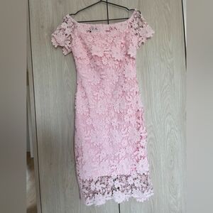 Elegant Pink Lace Dress